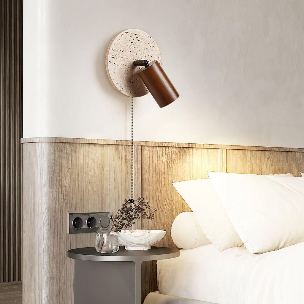 Evzoryra Applique Murale Disc Swing en Travertin - Neutralighting