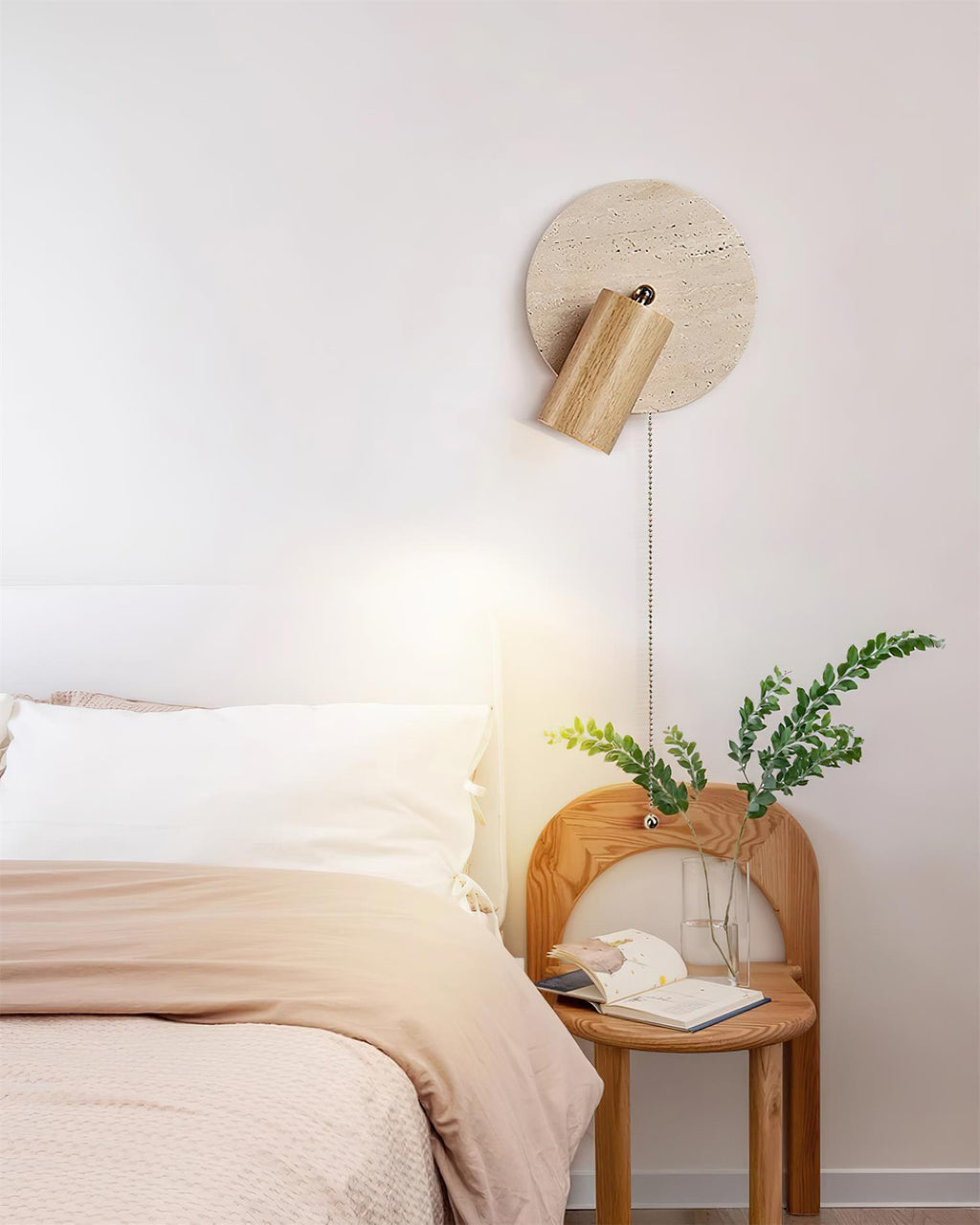 Evzoryra Applique Murale Disc Swing en Travertin - Neutralighting