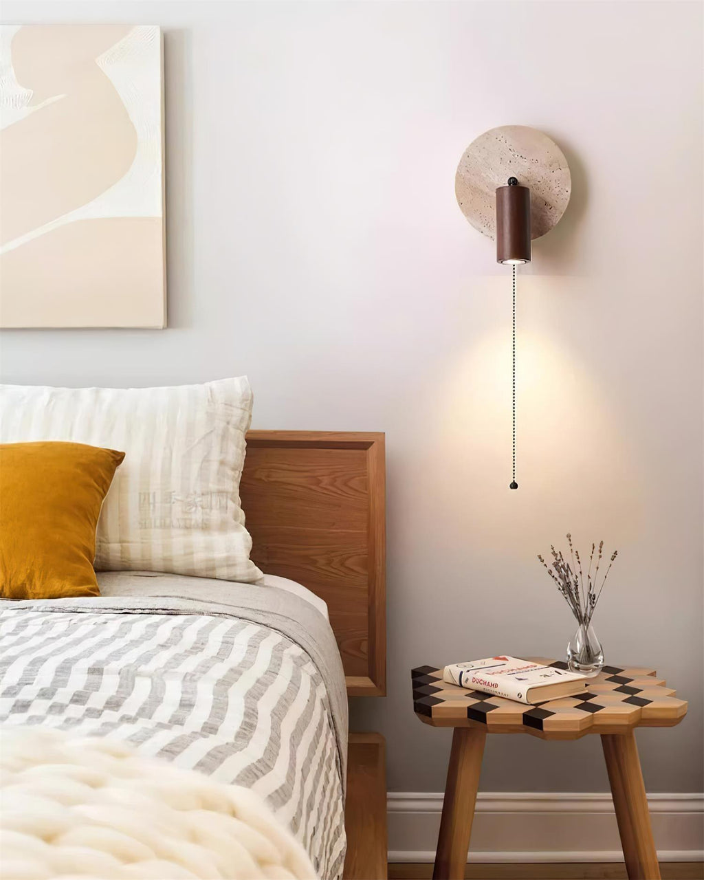 Evzoryra Applique Murale Disc Swing en Travertin - Neutralighting