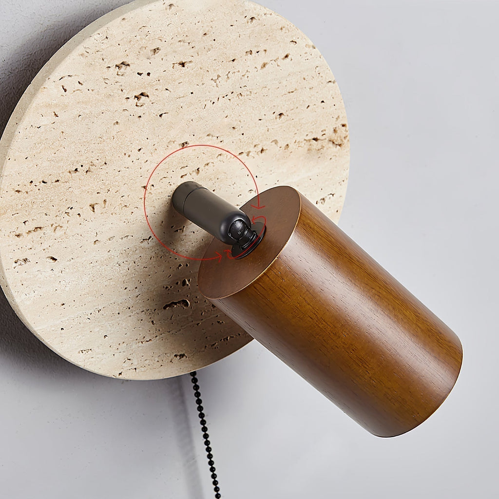 Evzoryra Applique Murale Disc Swing en Travertin - Neutralighting