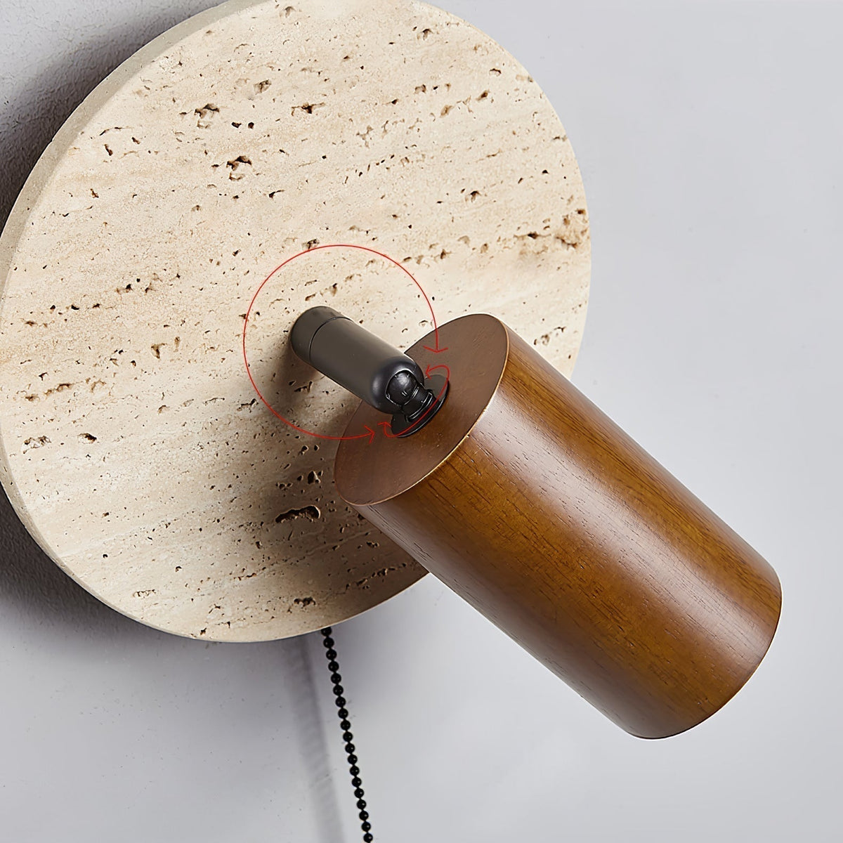 Evzoryra Applique Murale Disc Swing en Travertin - Neutralighting