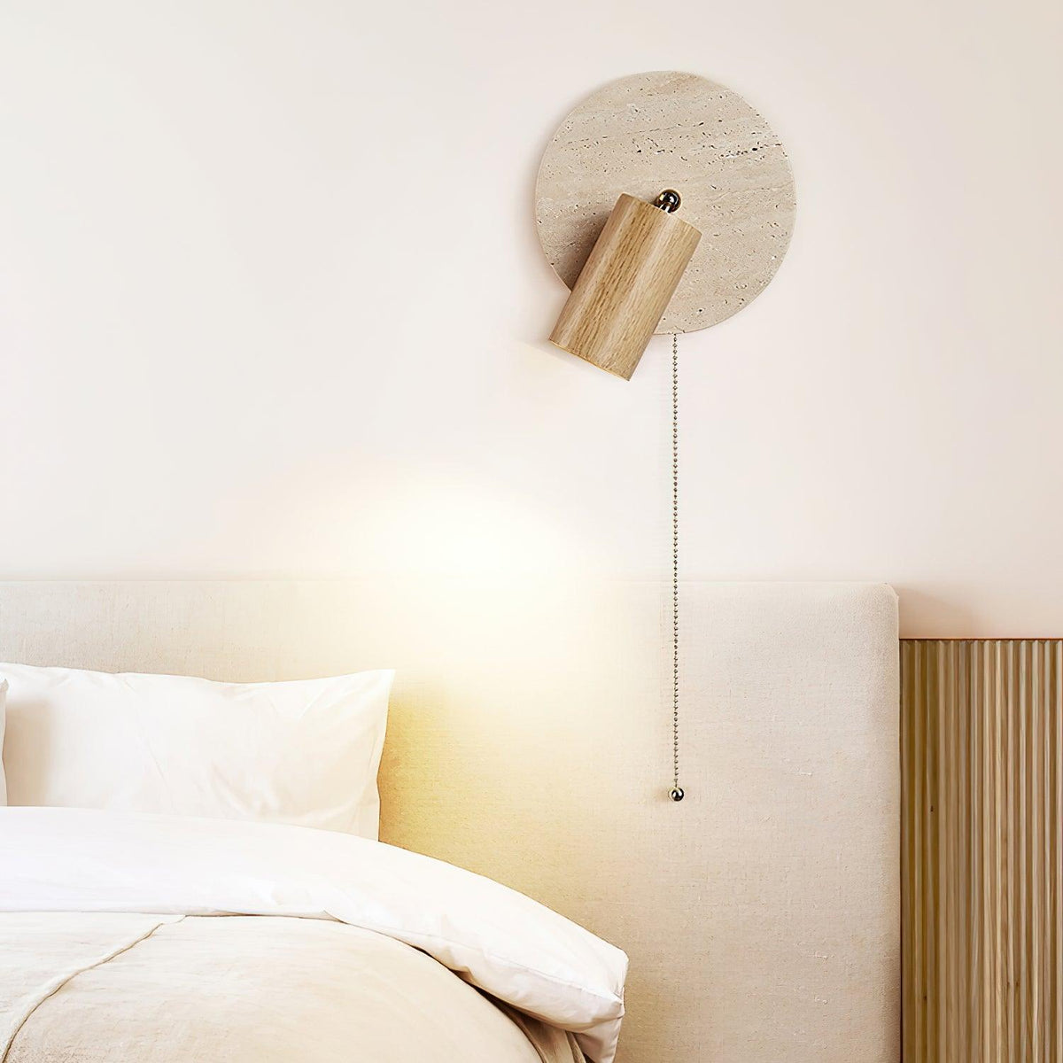Evzoryra Applique Murale Disc Swing en Travertin - Neutralighting