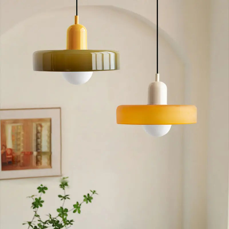 Lampe Suspendue en Verre Coloré - Maison Lumina