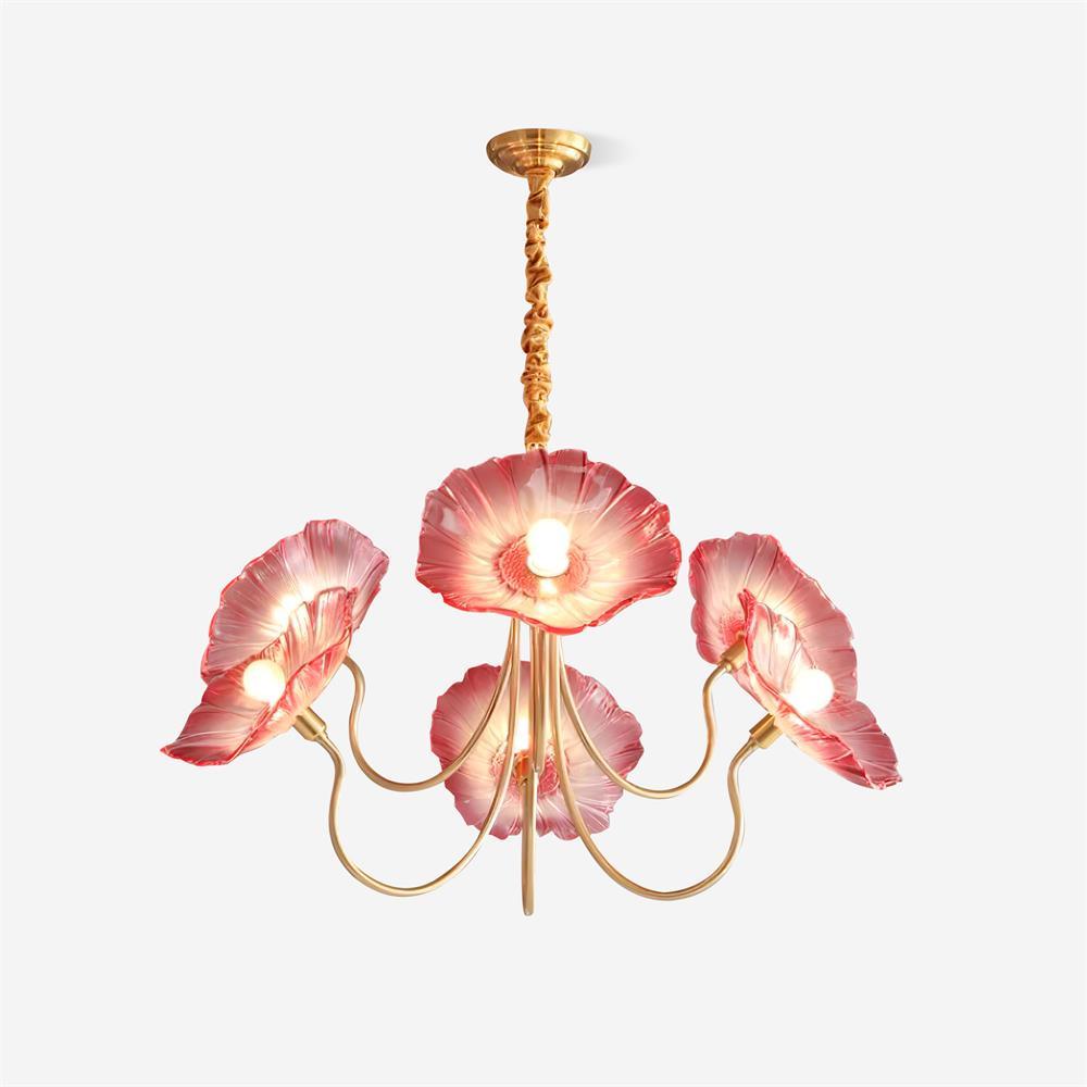 Lustre Fleurs Vintage En Verre - Maison Lumina