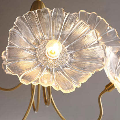 Lustre Fleurs Vintage En Verre - Maison Lumina