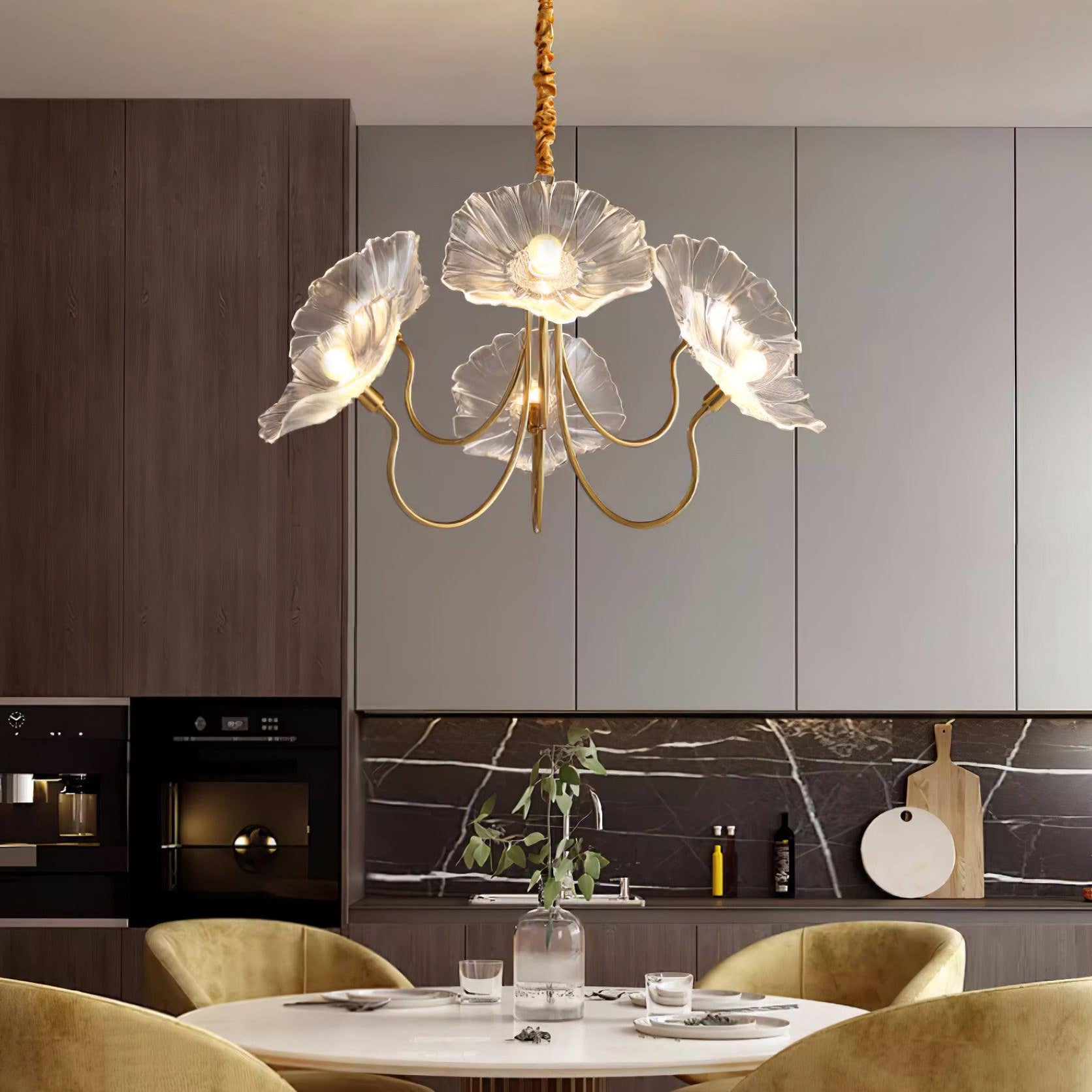 Lustre Fleurs Vintage En Verre - Maison Lumina