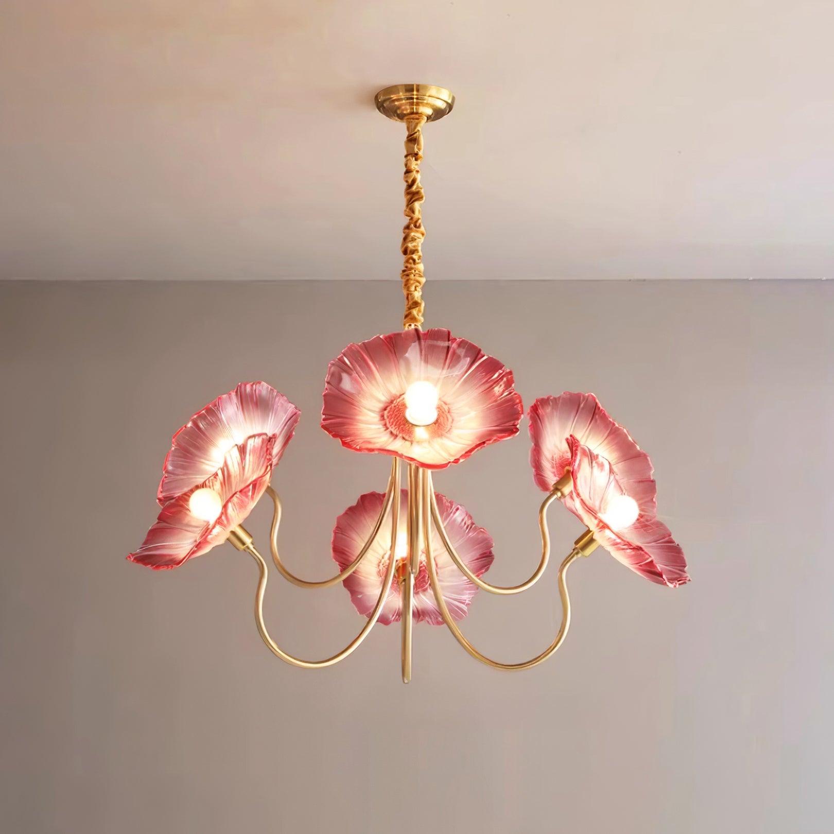 Lustre Fleurs Vintage En Verre - Maison Lumina