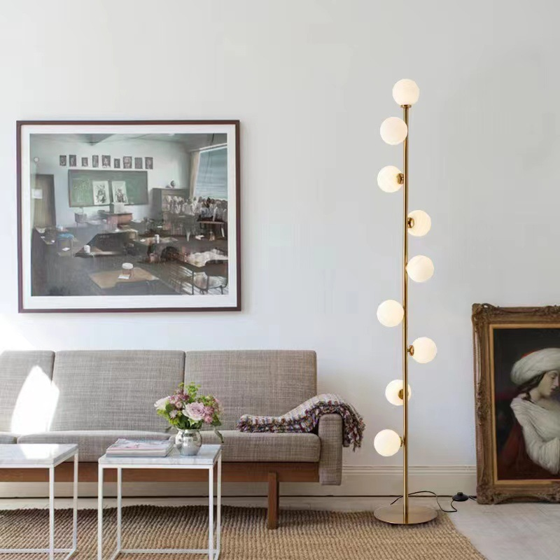 Lampadaire Nordique Marbre et Laiton - Maison Lumina