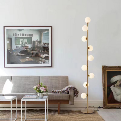 Lampadaire Nordique Marbre et Laiton - Maison Lumina