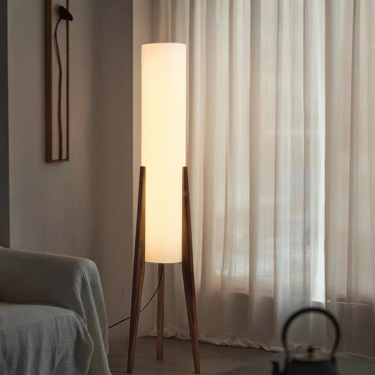 Lampadaire En Noyer Sur Pied - Maison Lumina