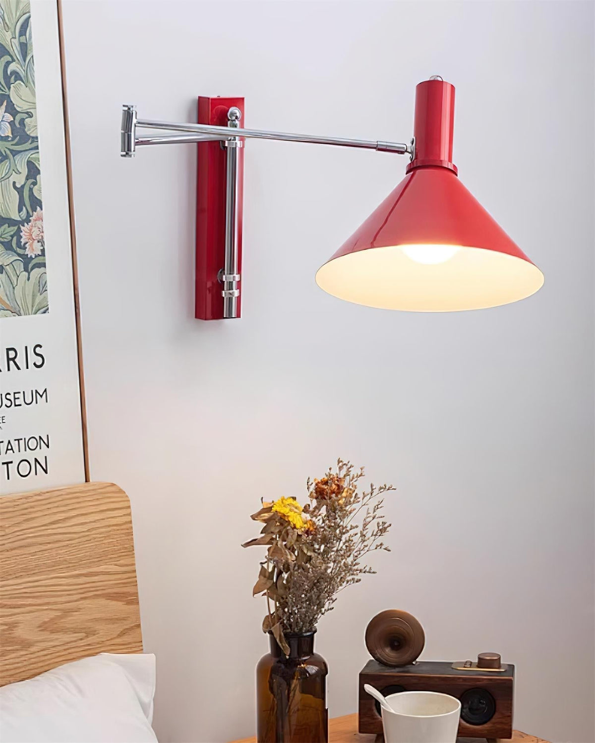 Lira Applique Murale Bras Ajustable Abat-jour Rouge - Neutralighting