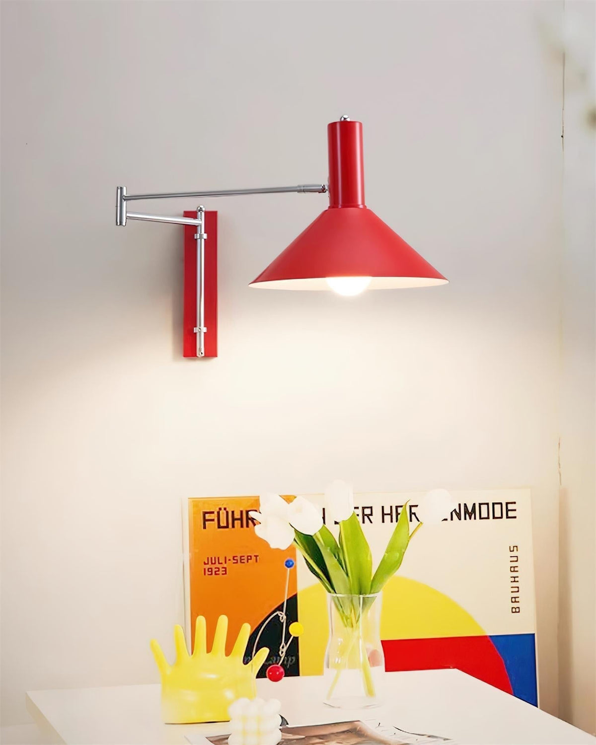 Lira Applique Murale Bras Ajustable Abat-jour Rouge - Neutralighting