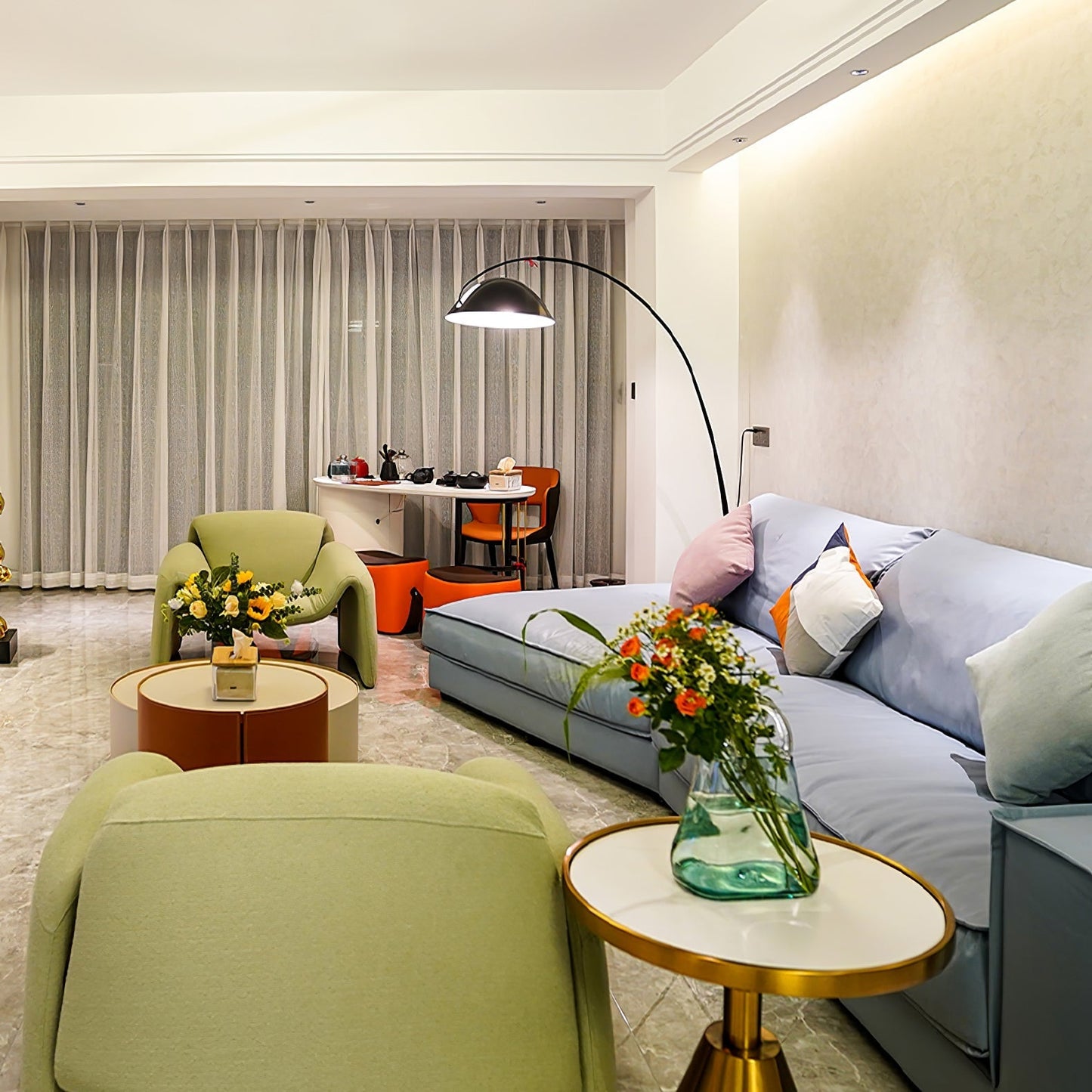 Lampadaire Arc Organique Moderne - Maison Lumina