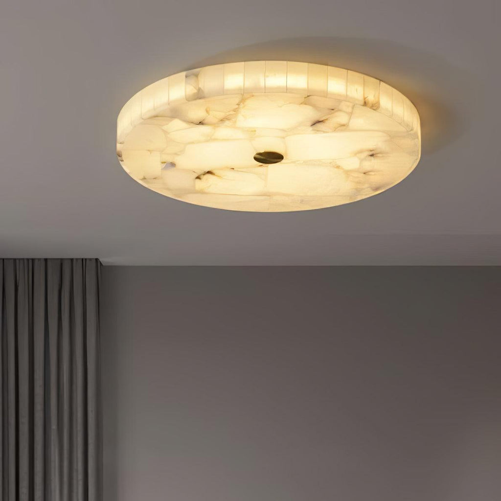 Ciphayra Lumière Plafonnière Ronde Minimaliste en Albâtre - Neutralighting