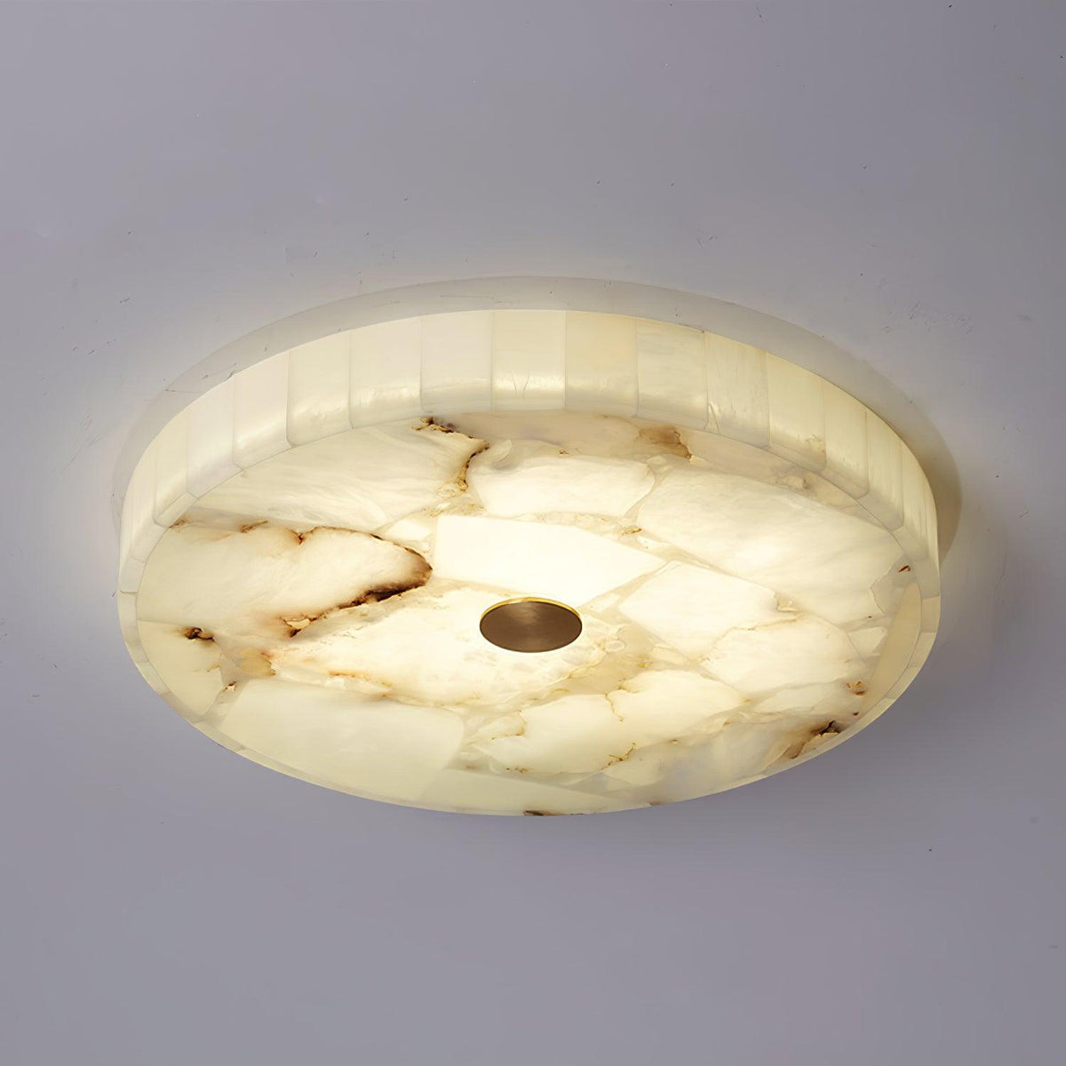 Ciphayra Lumière Plafonnière Ronde Minimaliste en Albâtre - Neutralighting