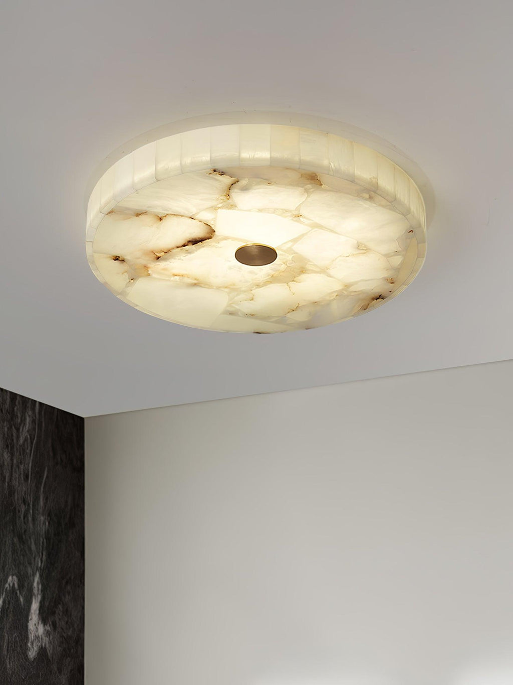Ciphayra Lumière Plafonnière Ronde Minimaliste en Albâtre - Neutralighting
