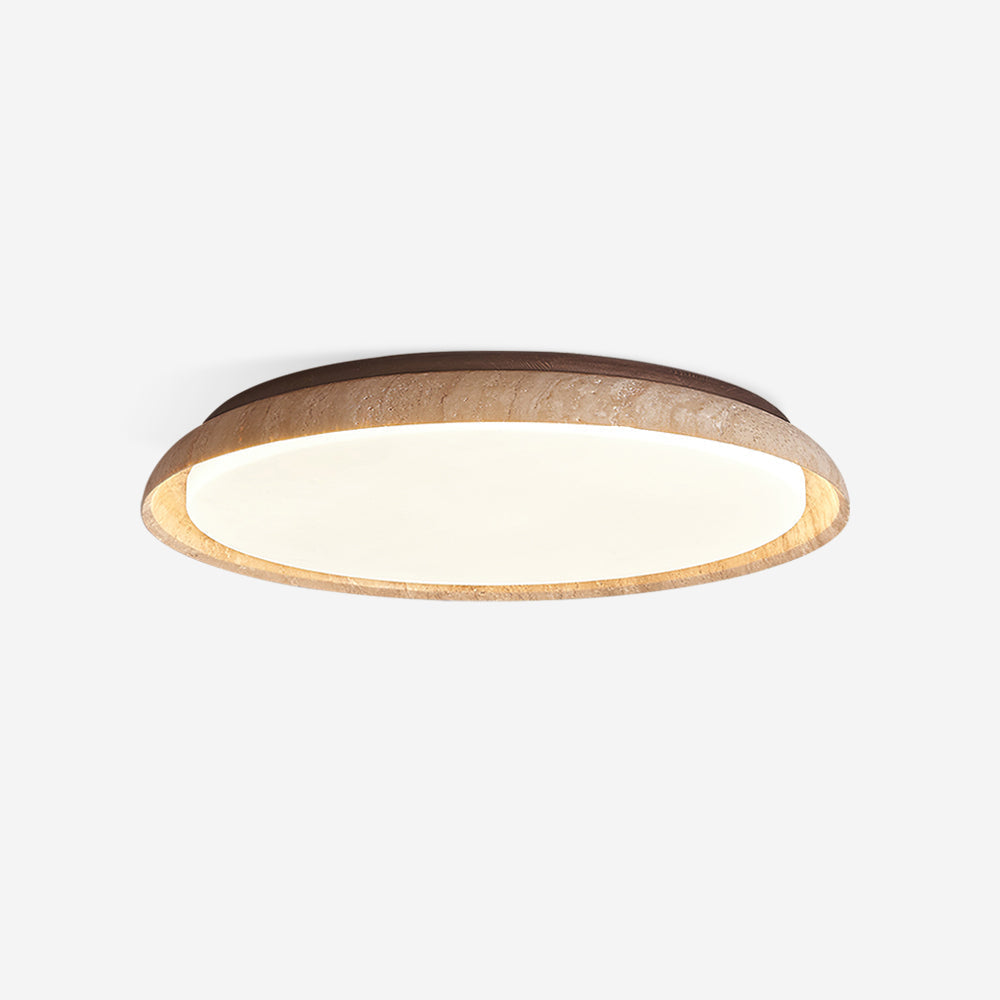 Halo Plafonnier Rond Minimaliste en Travertin - Neutralighting