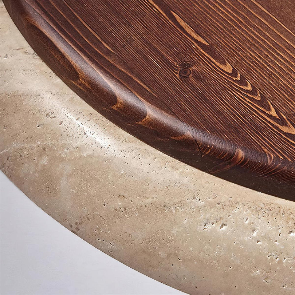 Halo Plafonnier Rond Minimaliste en Travertin - Neutralighting