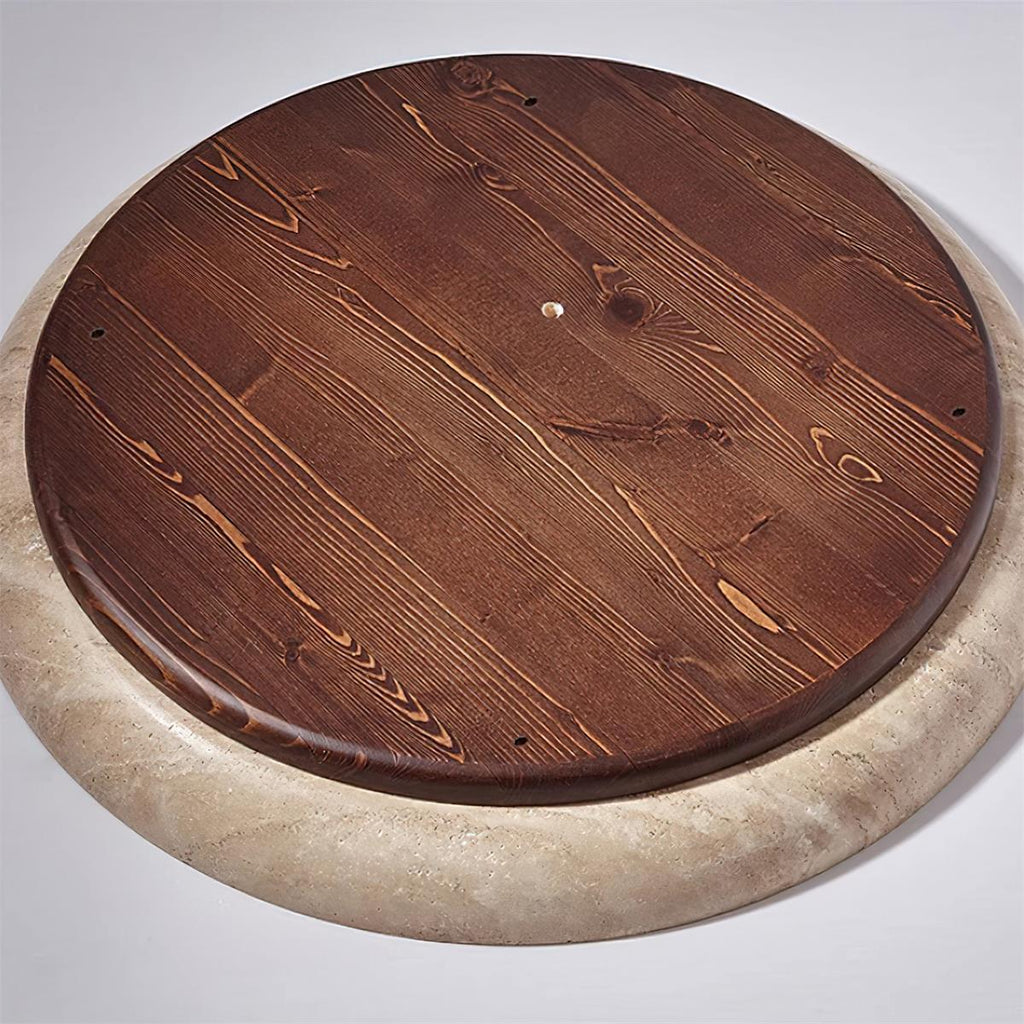 Halo Plafonnier Rond Minimaliste en Travertin - Neutralighting