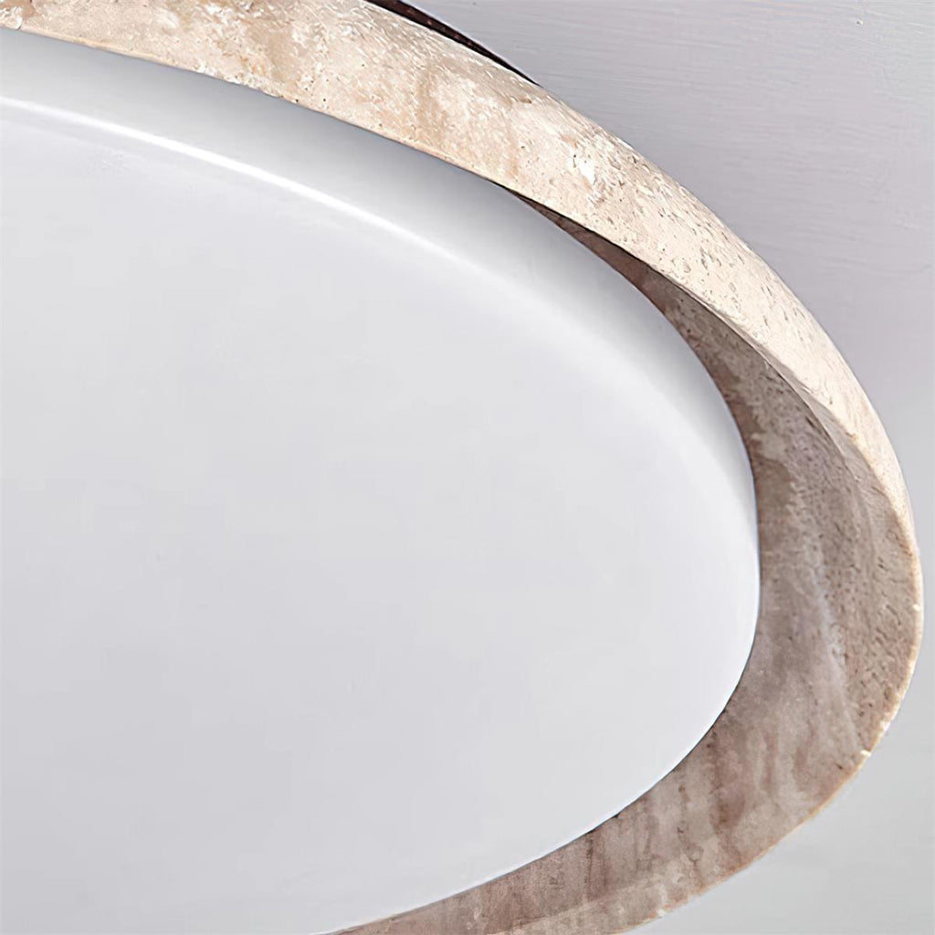 Halo Plafonnier Rond Minimaliste en Travertin - Neutralighting