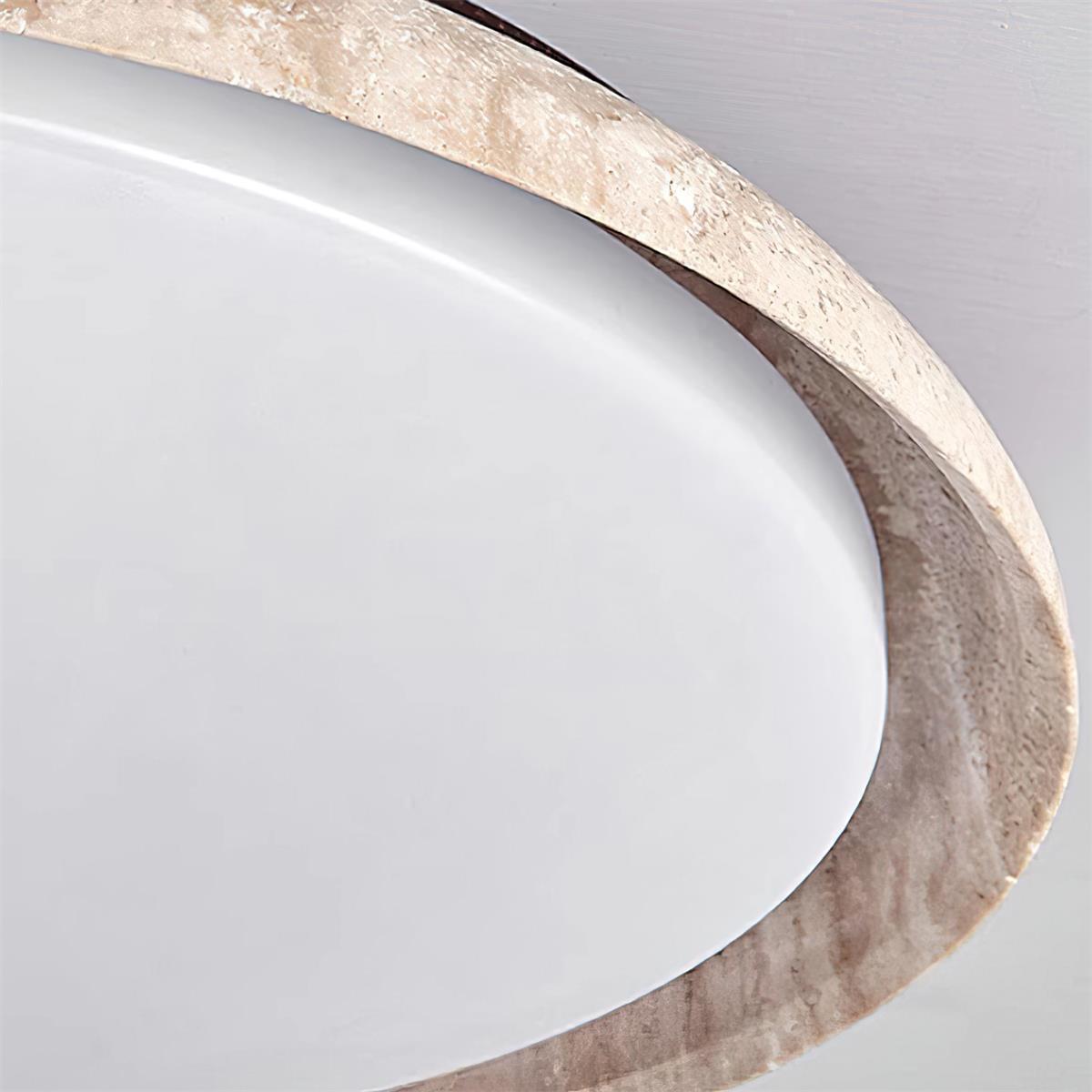 Halo Plafonnier Rond Minimaliste en Travertin - Neutralighting