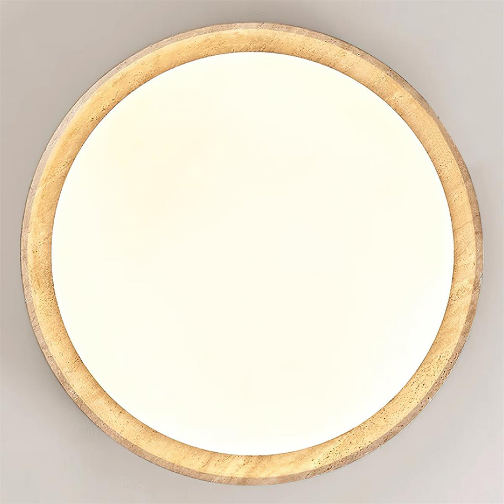 Halo Plafonnier Rond Minimaliste en Travertin - Neutralighting