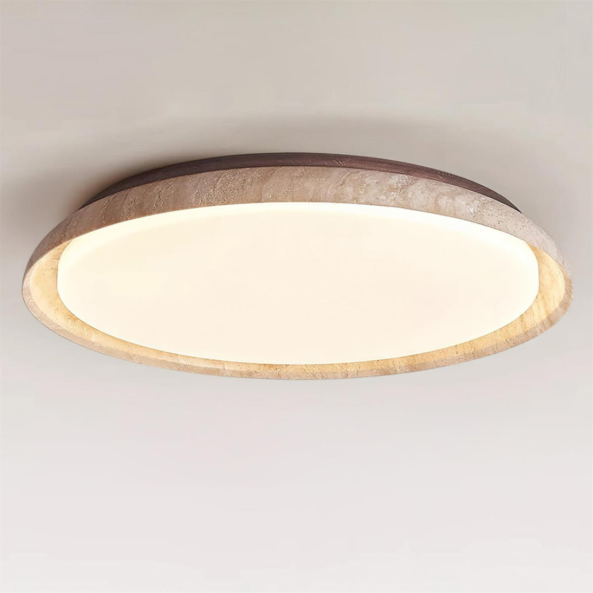 Halo Plafonnier Rond Minimaliste en Travertin - Neutralighting