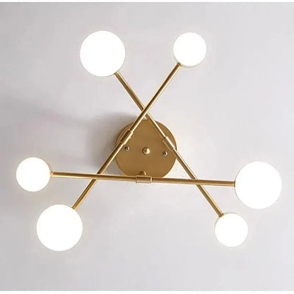 Plafonnier LED Industriel Noir 6 Spots - Maison Lumina