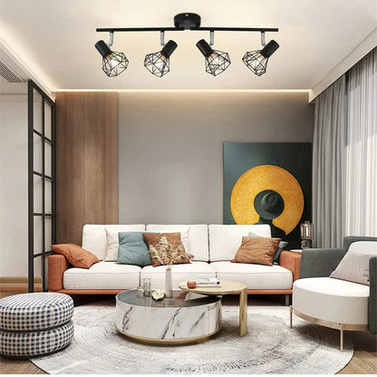 Plafonnier Noir Élégant Multipièces - Maison Lumina
