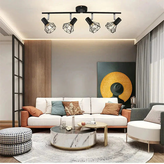 Plafonnier Noir Élégant Multipièces - Maison Lumina