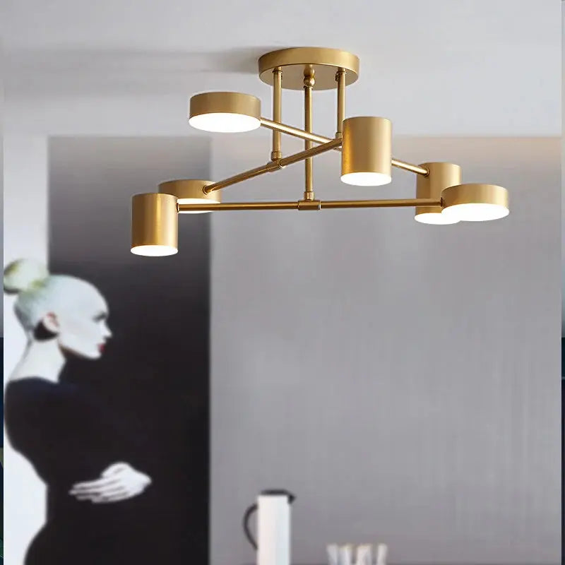 Plafonnier LED Industriel Noir 6 Spots - Maison Lumina