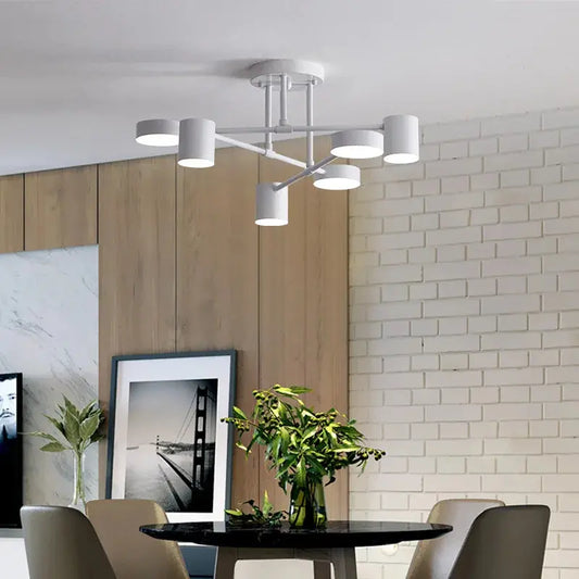 Plafonnier LED Industriel Noir 6 Spots - Maison Lumina