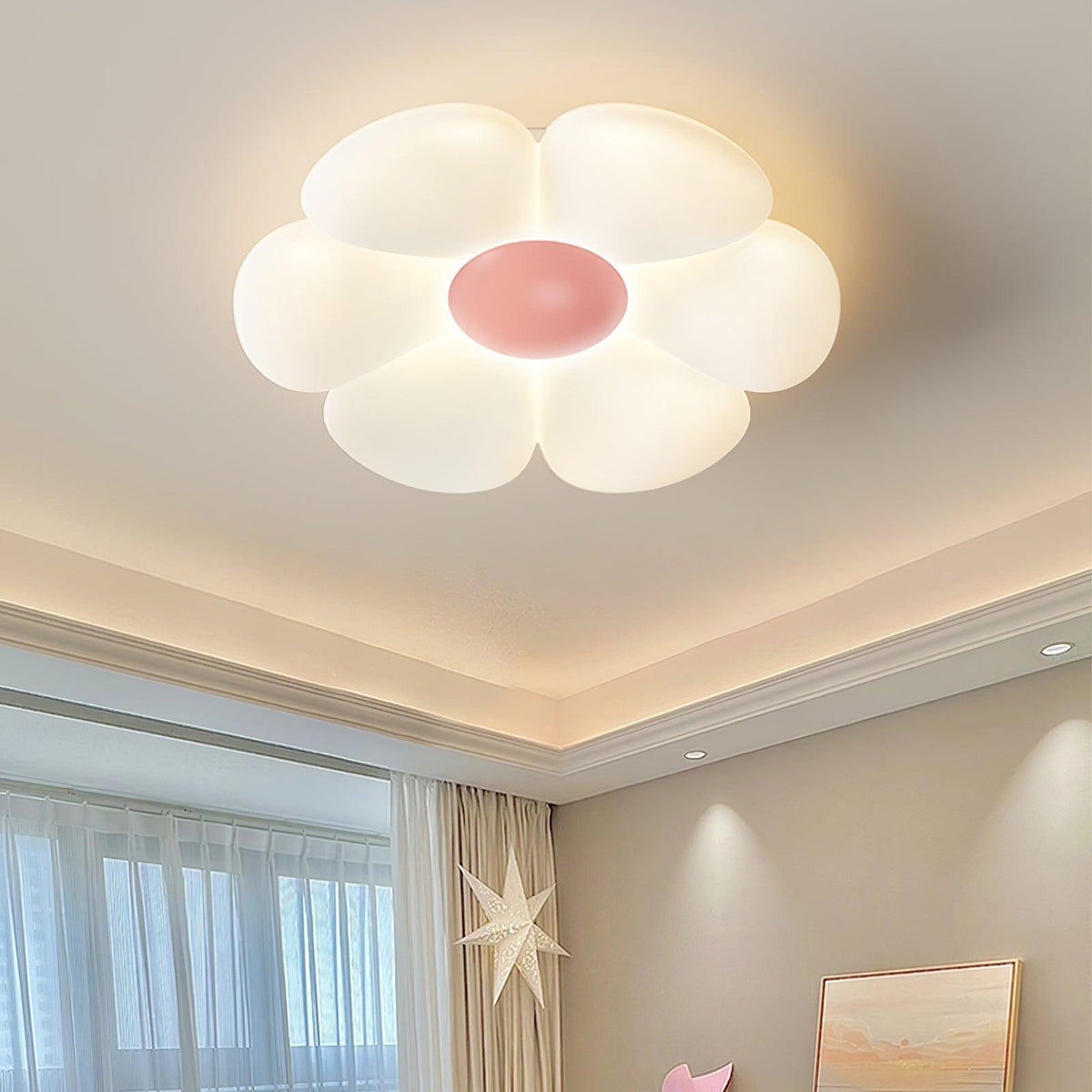 Solara Plafonnier Fleur à Six Pétales pour Chambre d'Enfant - Neutralighting