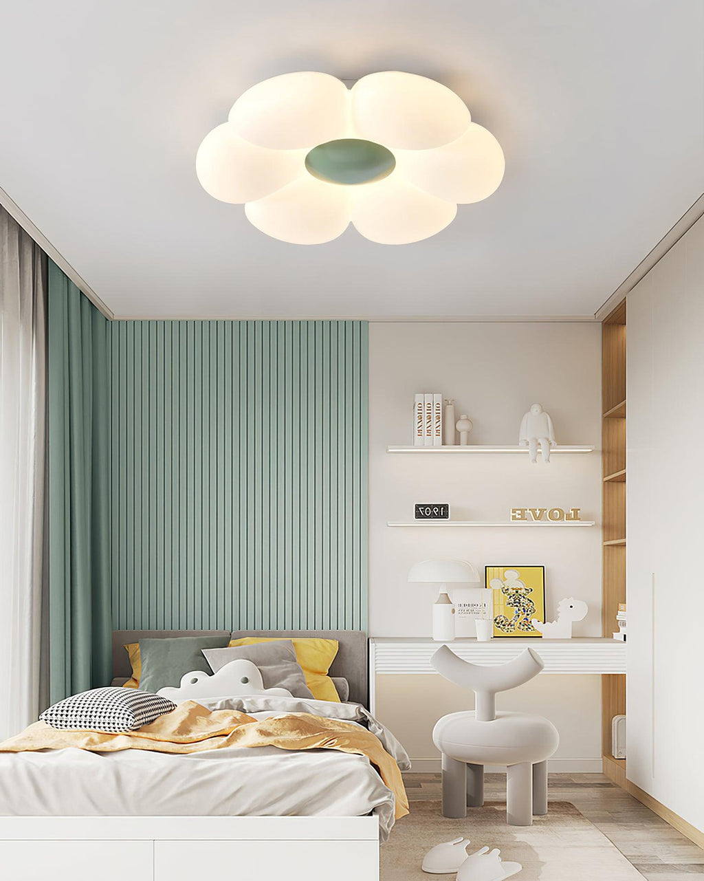 Solara Plafonnier Fleur à Six Pétales pour Chambre d'Enfant - Neutralighting