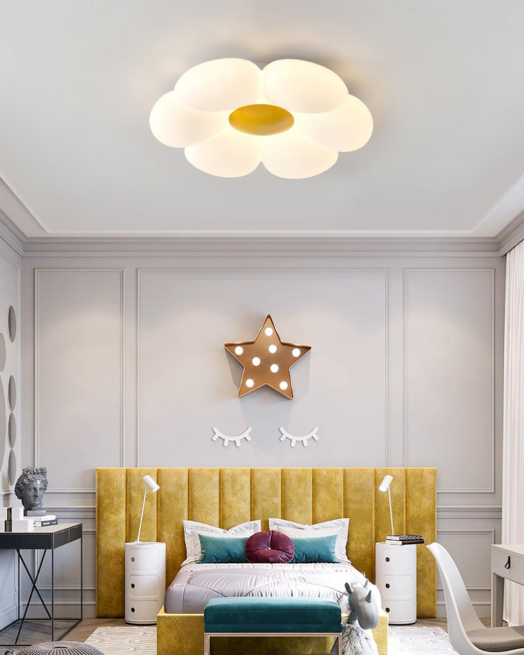 Solara Plafonnier Fleur à Six Pétales pour Chambre d'Enfant - Neutralighting