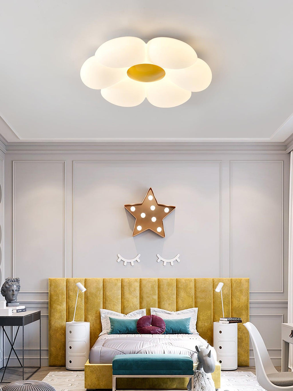 Solara Plafonnier Fleur à Six Pétales pour Chambre d'Enfant - Neutralighting