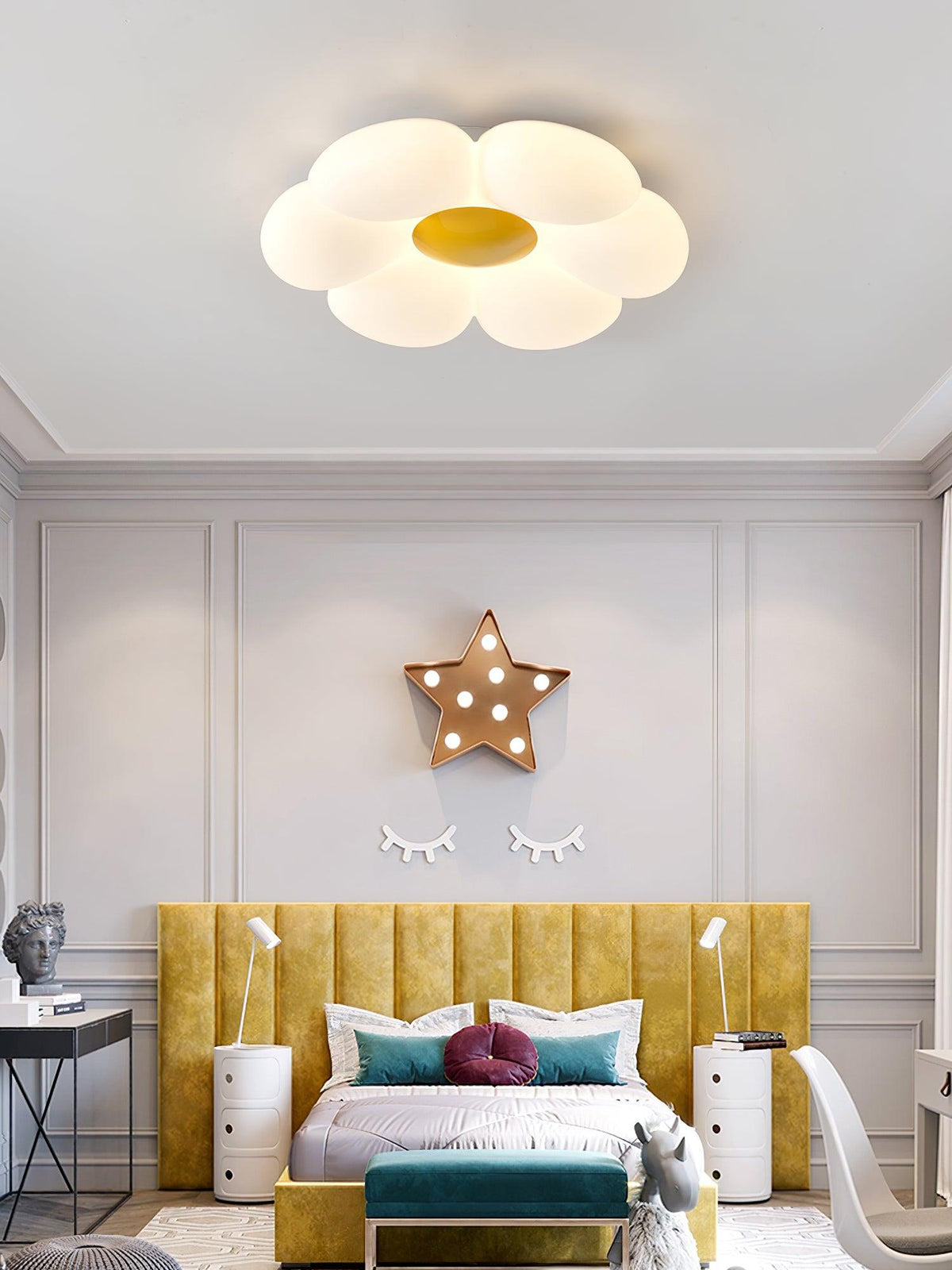 Solara Plafonnier Fleur à Six Pétales pour Chambre d'Enfant - Neutralighting