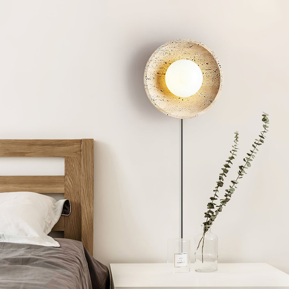 Cocarila Ring Shade Travertine Wall Light - Neutralighting