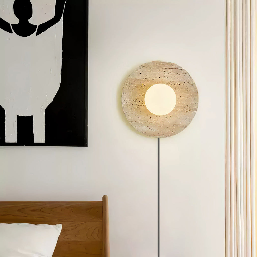 Cocarila Ring Shade Travertine Wall Light - Neutralighting