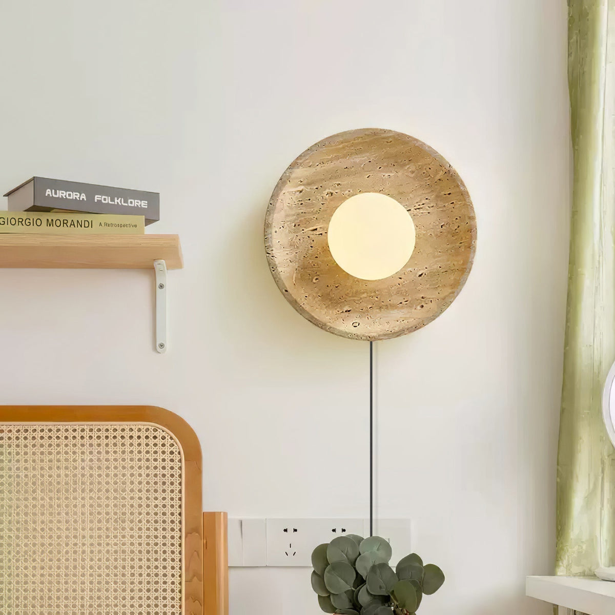 Cocarila Ring Shade Travertine Wall Light - Neutralighting