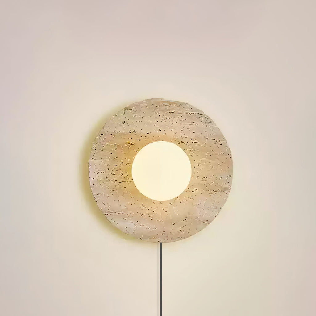 Cocarila Ring Shade Travertine Wall Light - Neutralighting