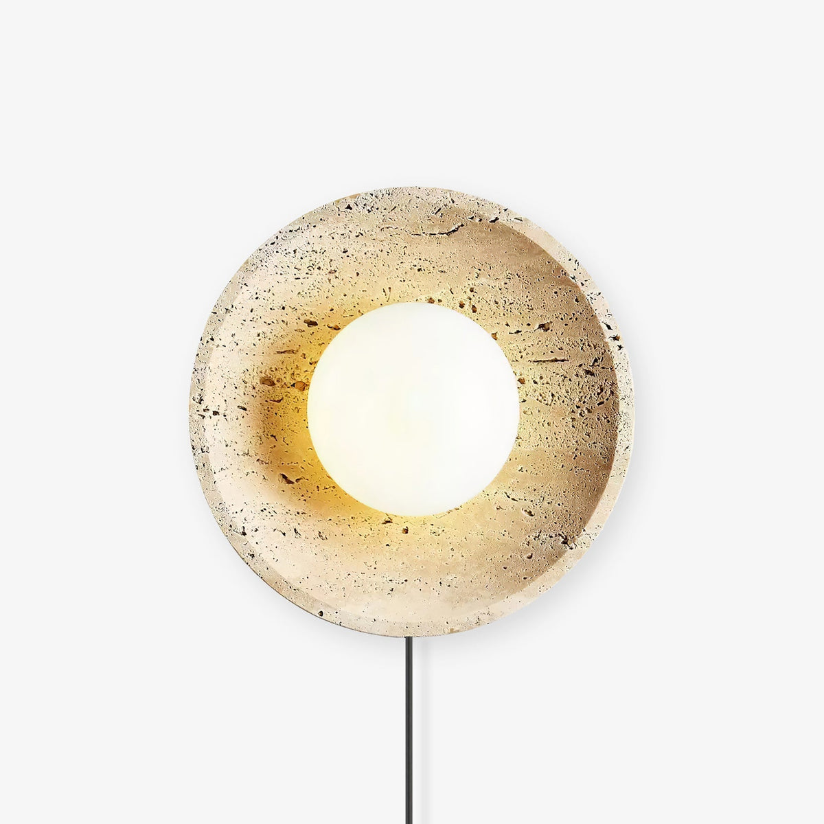 Cocarila Ring Shade Travertine Wall Light - Neutralighting
