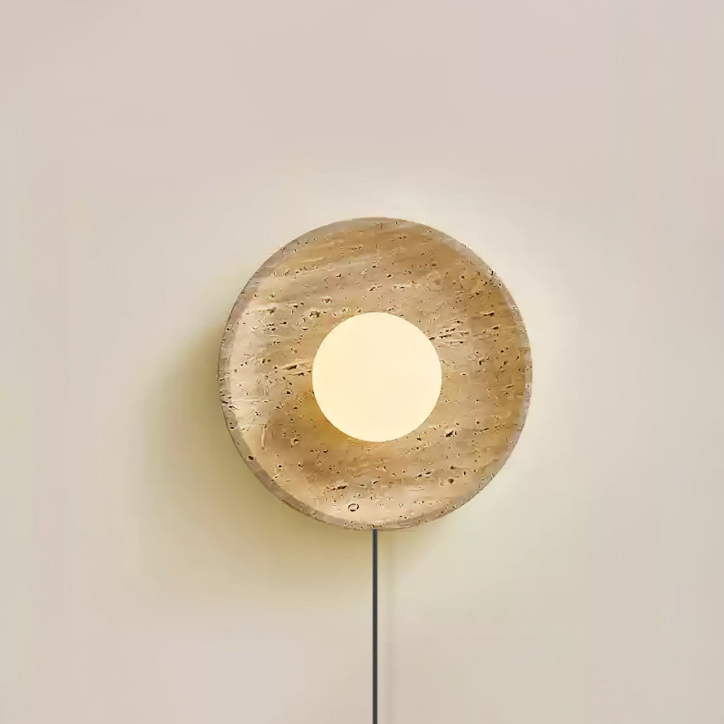 Cocarila Ring Shade Travertine Wall Light - Neutralighting