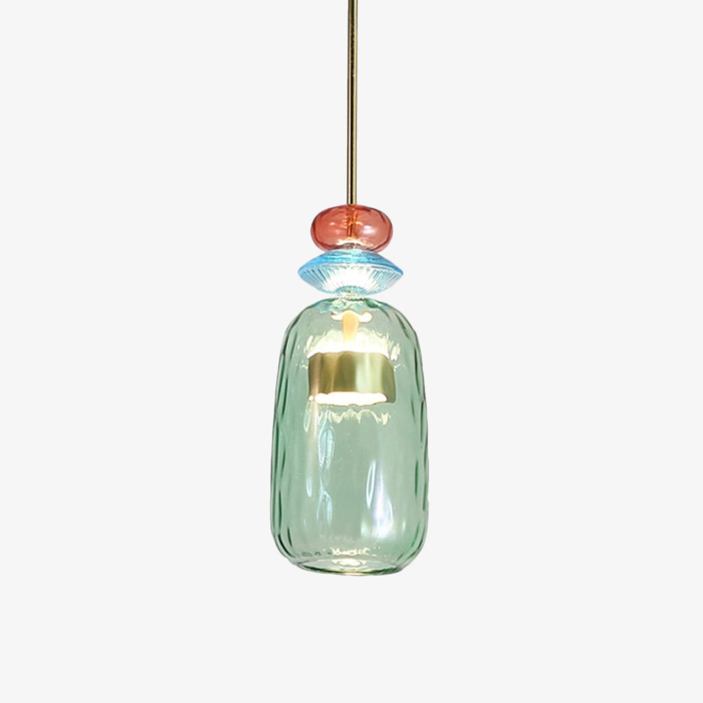 Suspension design à LED en verre coloré Illumy