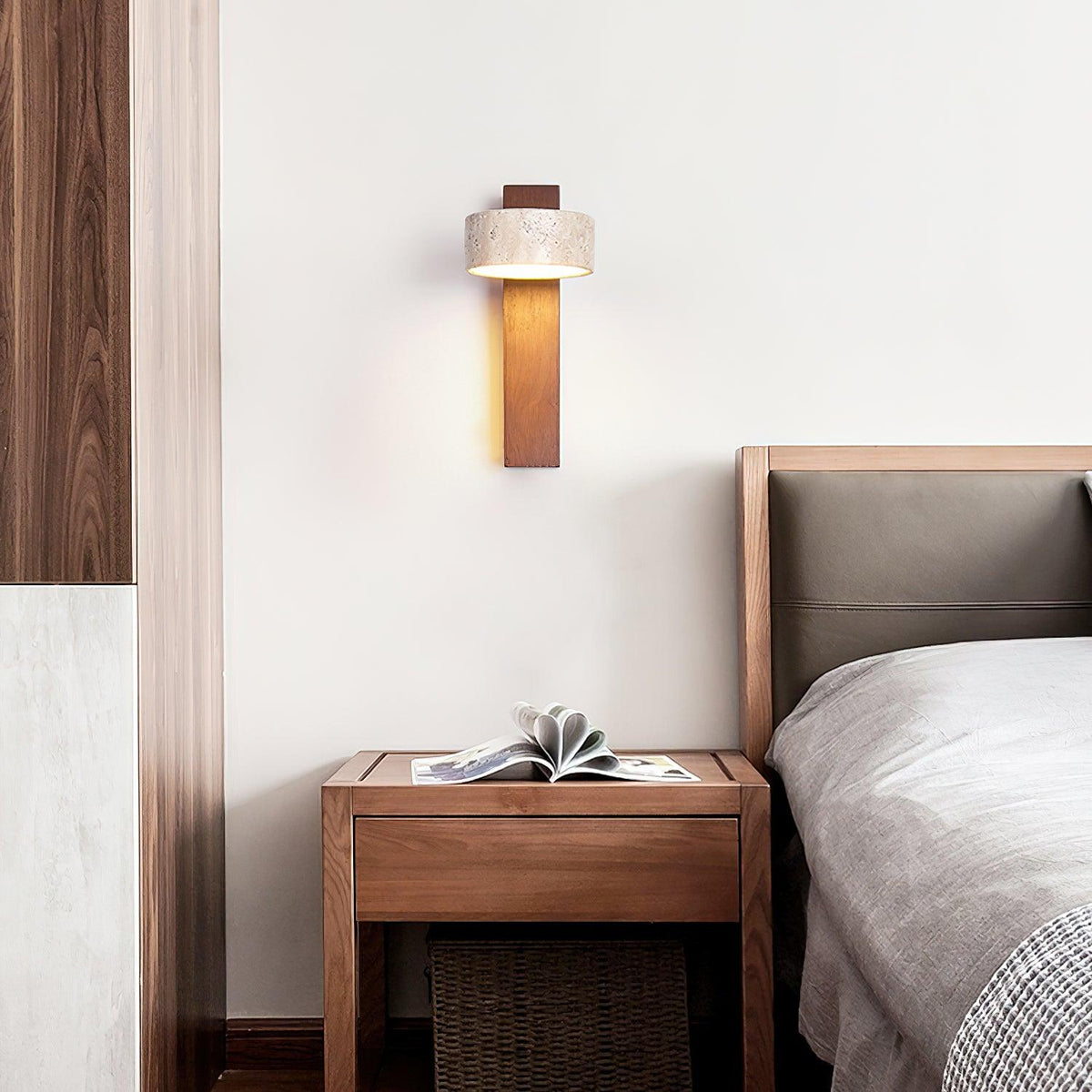 Jovan Applique Murale en Travertin & Bois - Neutralighting