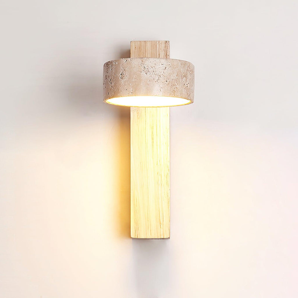 Jovan Applique Murale en Travertin & Bois - Neutralighting
