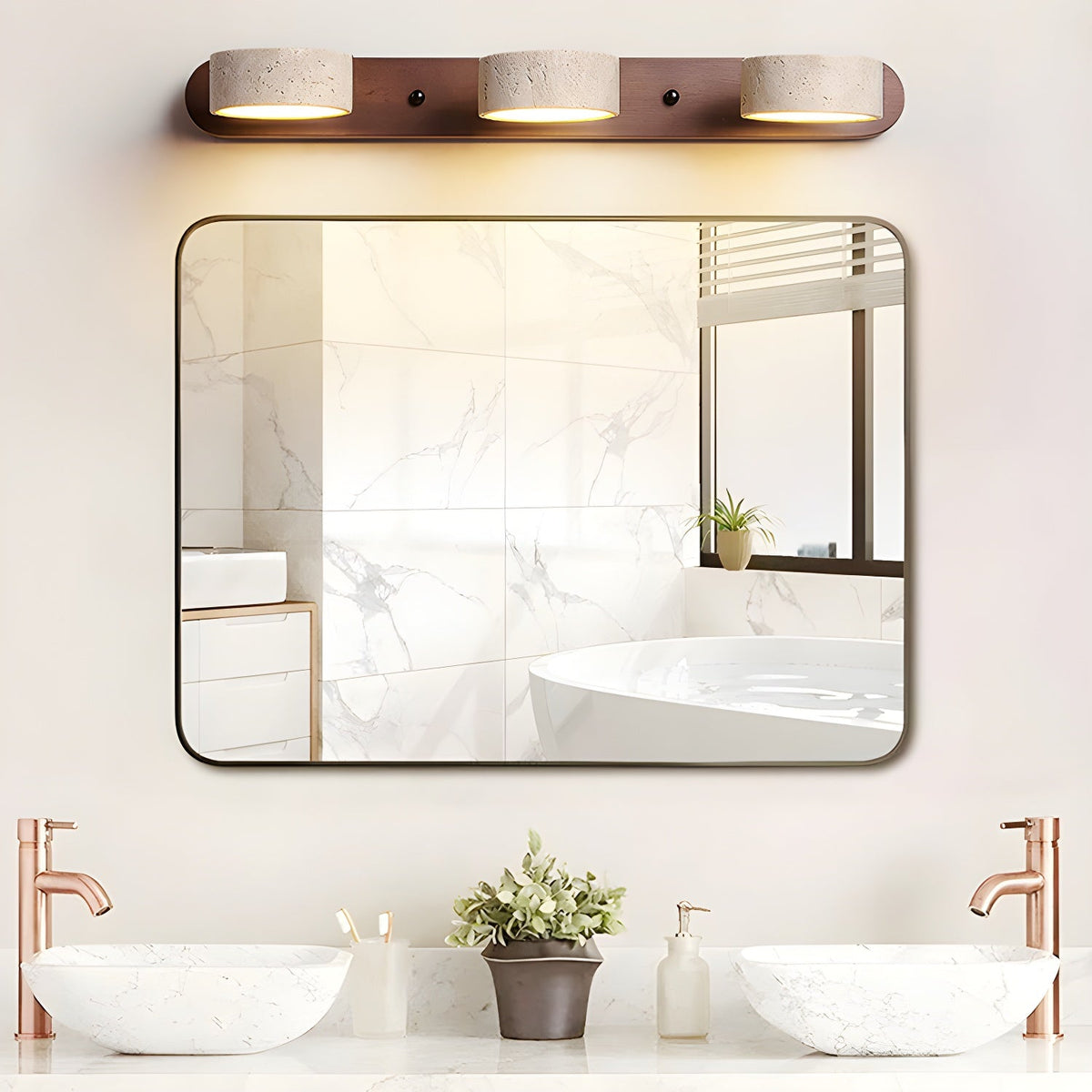 Tuelo Applique Murale Intérieure en Travertin Neutre - Neutralighting