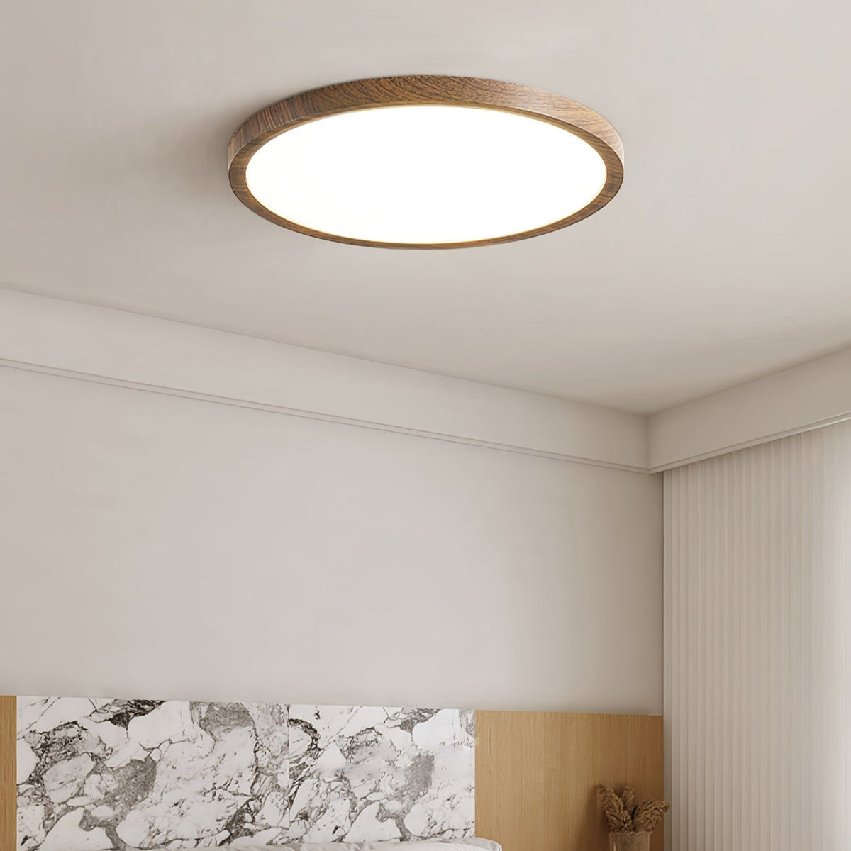 Ivera Plafonnier Rond Ultra-fin Bois - Neutralighting