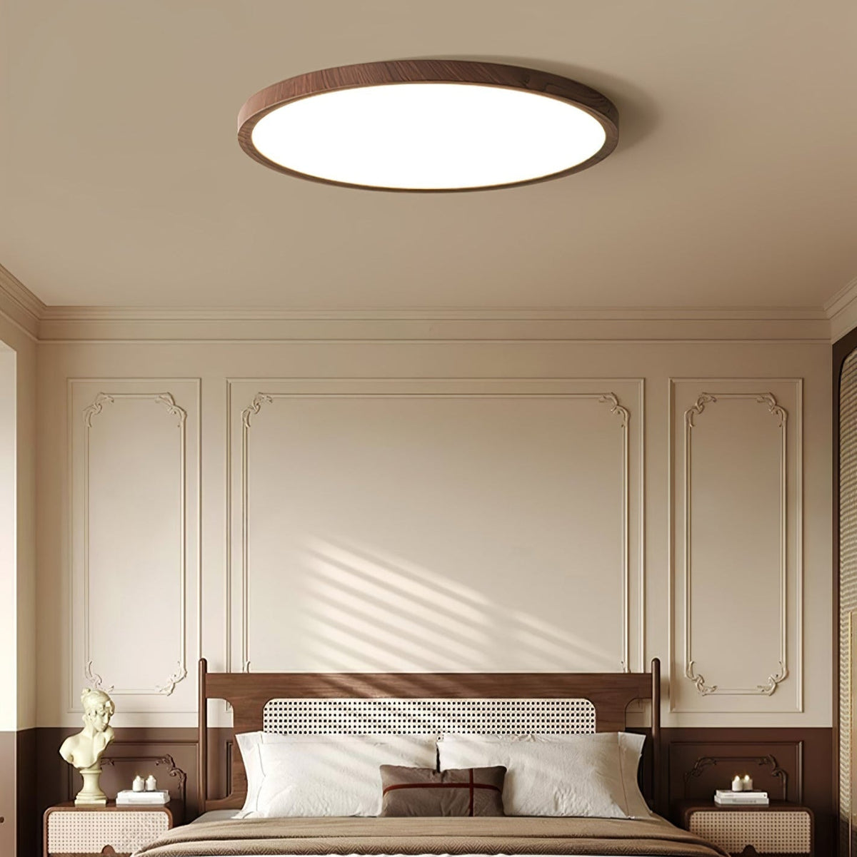 Ivera Plafonnier Rond Ultra-fin Bois - Neutralighting