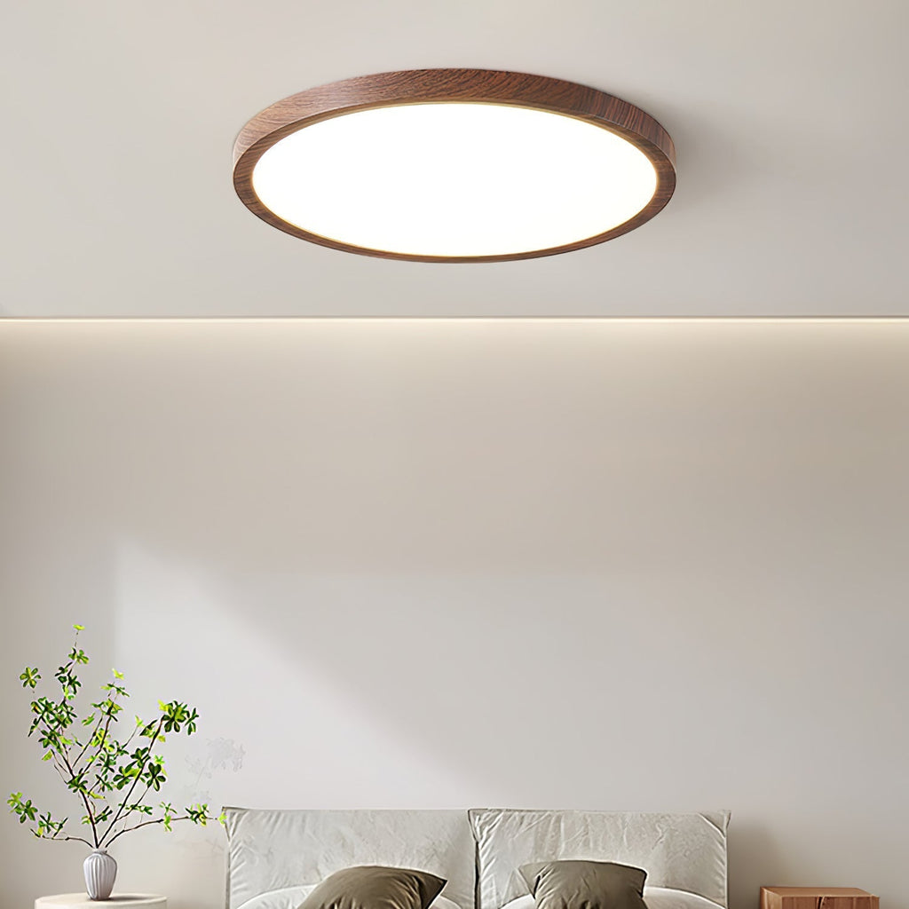 Ivera Plafonnier Rond Ultra-fin Bois - Neutralighting